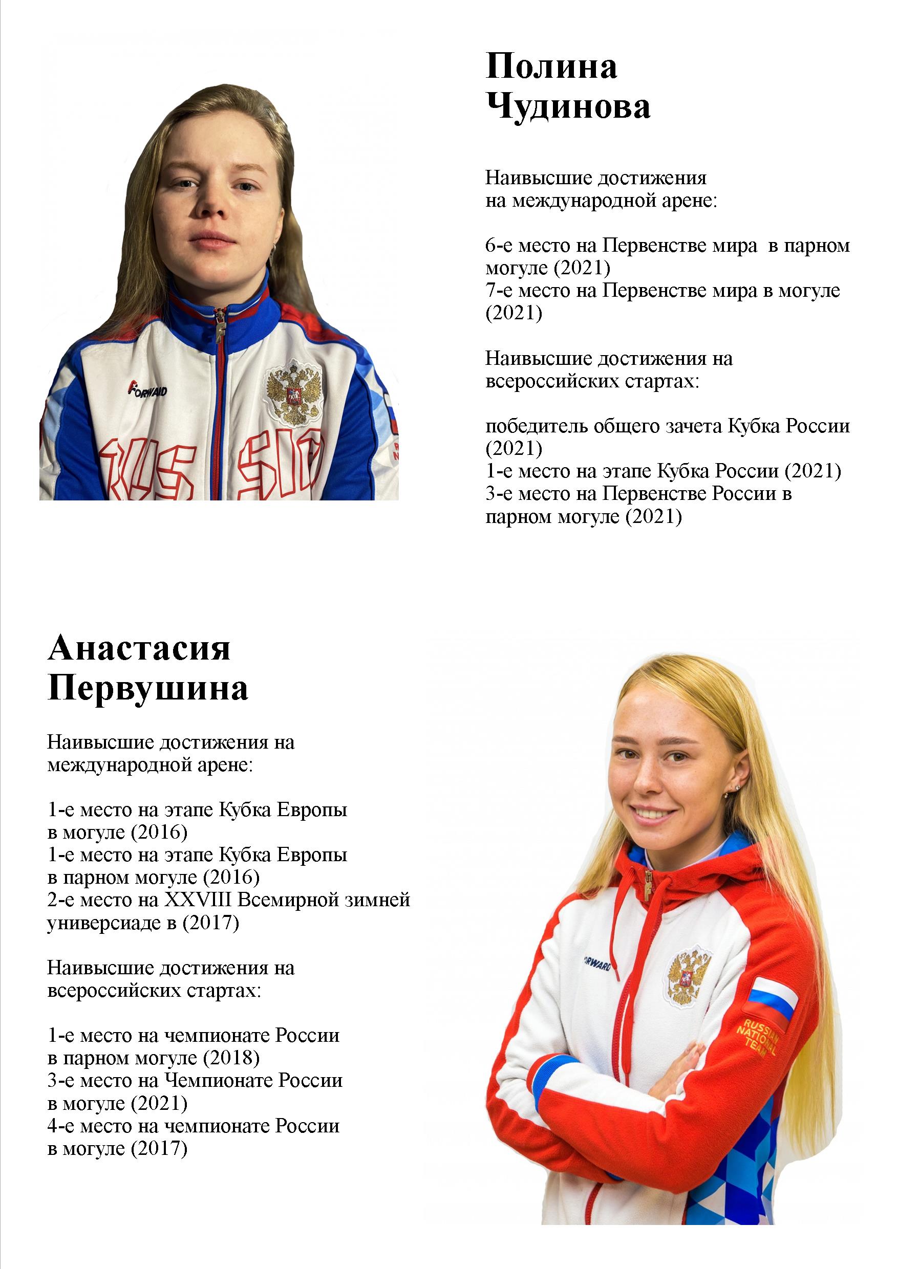 участницы Олимпийских игр 2022 по фристайлу в дисциплине могул - Полина Чудинова и Анастасия Первушина